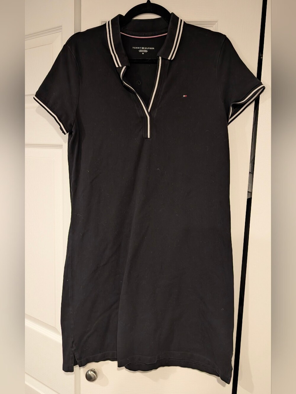 Tommy Hilfiger Black Polo-Style Golf Dress with White Trim